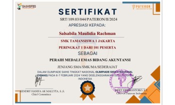 MEDALI EMAS & PERINGKAT 1 OLIMPIADE SAINS NASIONAL BIDANG AKUNTANSI 2024